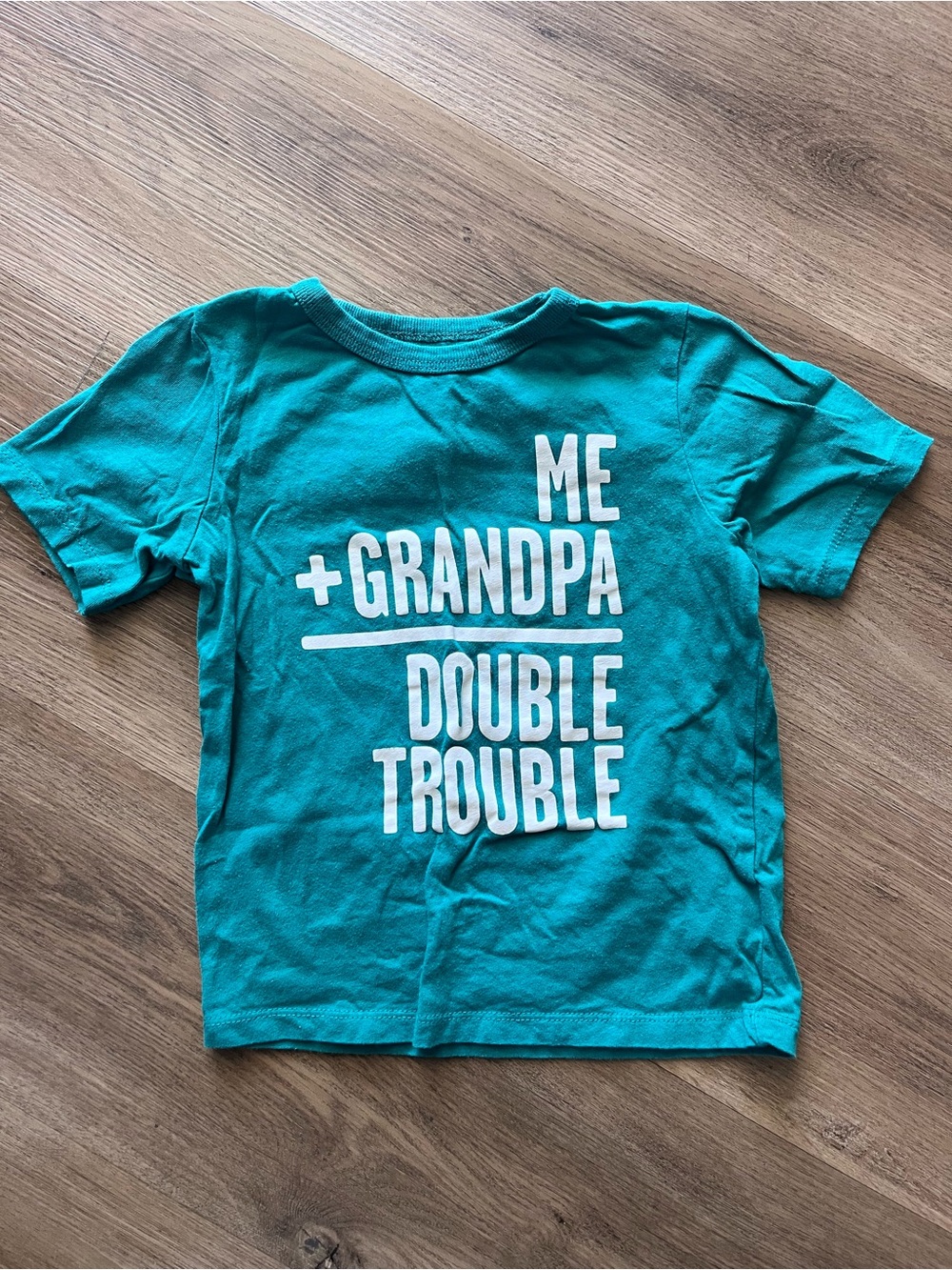 The Children's Place Teal 'Me + Grandpa Funny Short Sleeve Tee